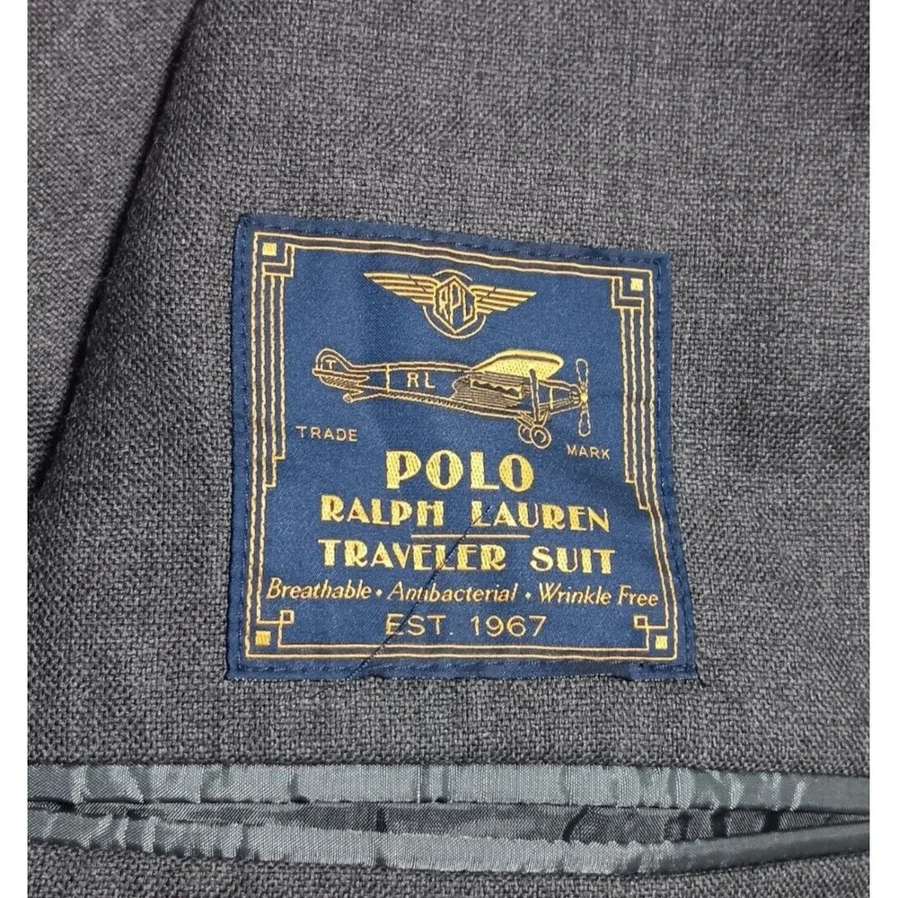 NWT Polo Ralph Lauren Men's Gray Traveler Unstructured Wool Suit Jacket Size 40L